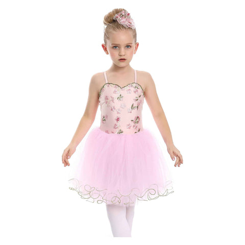 'Pink n Perfect' Floral Tutu Dance Dress Costume