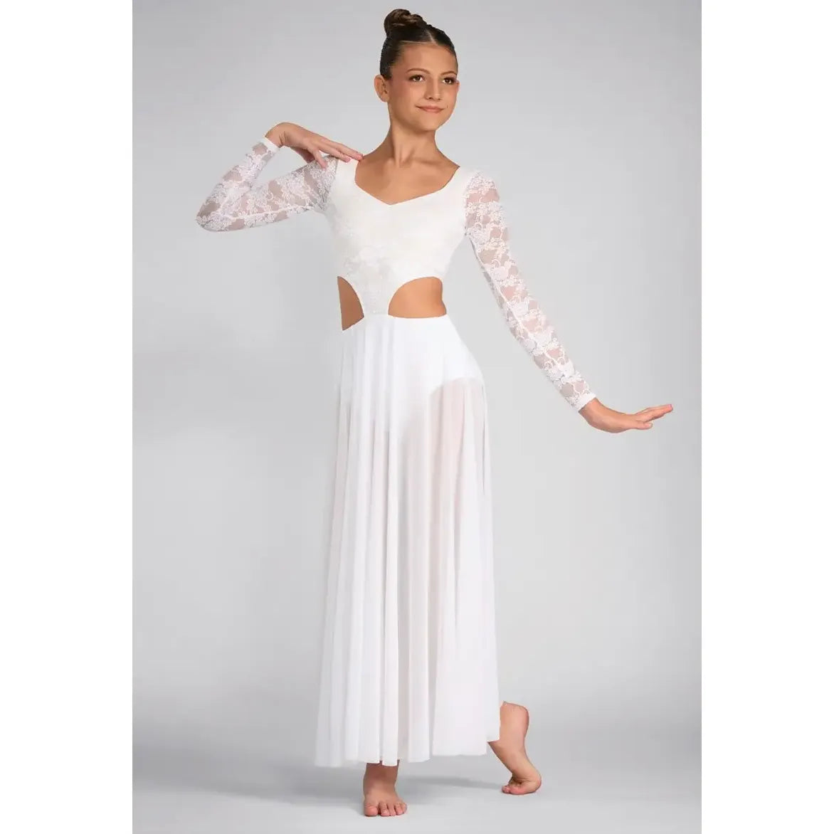 Weissman 'Both Sides Now' Lace Cutout Maxi Dance Dress – Blackfeather  Dancewear