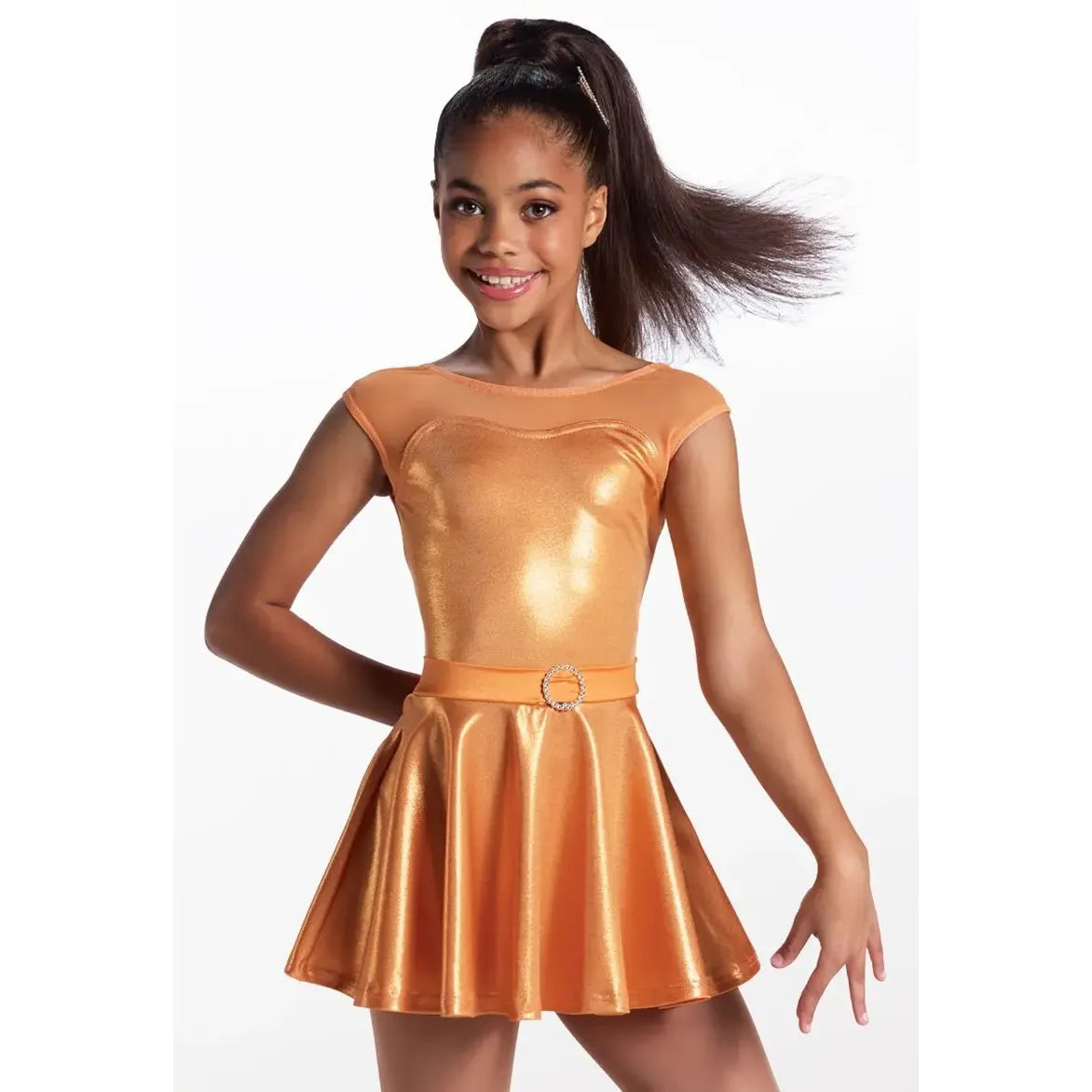 Metallic Gold Skater Dress Weissman 'Diamond In The Sun' Metallic Skater  Dress Dance Costume  Blackfeather Dancewear