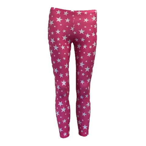 *WSL* Pink & White Star Leggings - Wizard Print