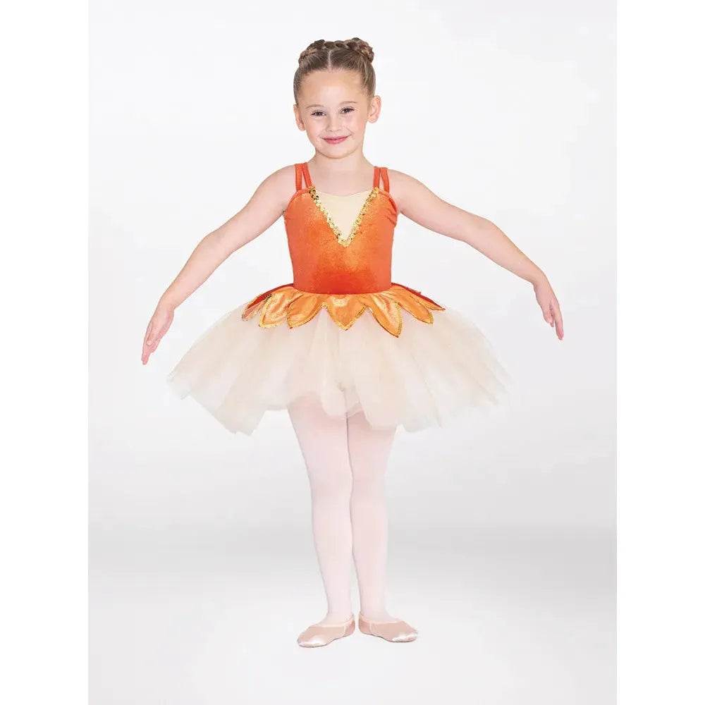 orange ballet dress Orange High Neck Lyrical Dress with Deep V Back