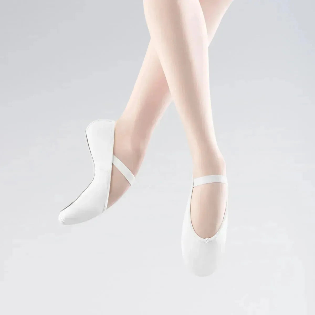 BLOCH Arise Full Sole Leather Ballet Shoes White Blackfeather Dancewear
