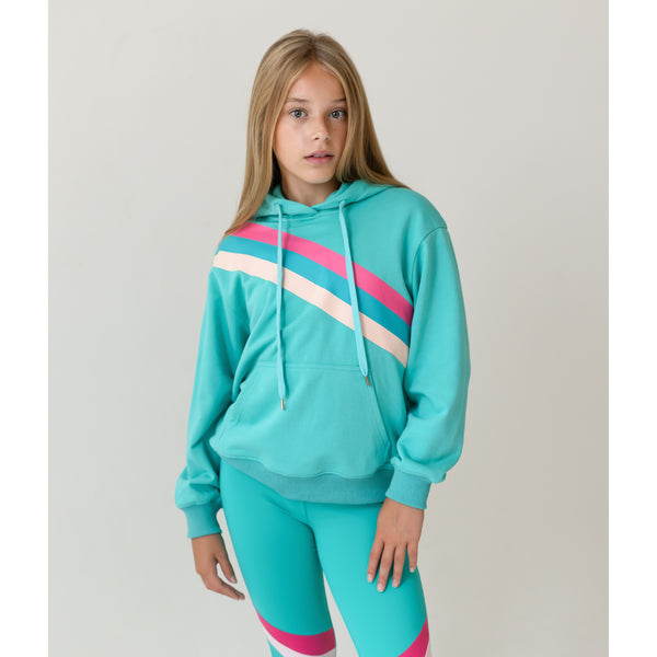 D by Dolly Aqua Girls Oversized Rainbow Jumper