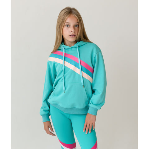 D by Dolly Aqua Girls Oversized Rainbow Jumper