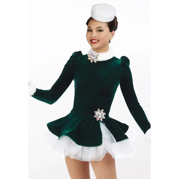 Weissman 'Winter Winter Hymnal' Long Sleeve Velvet Christmas Dance Dress