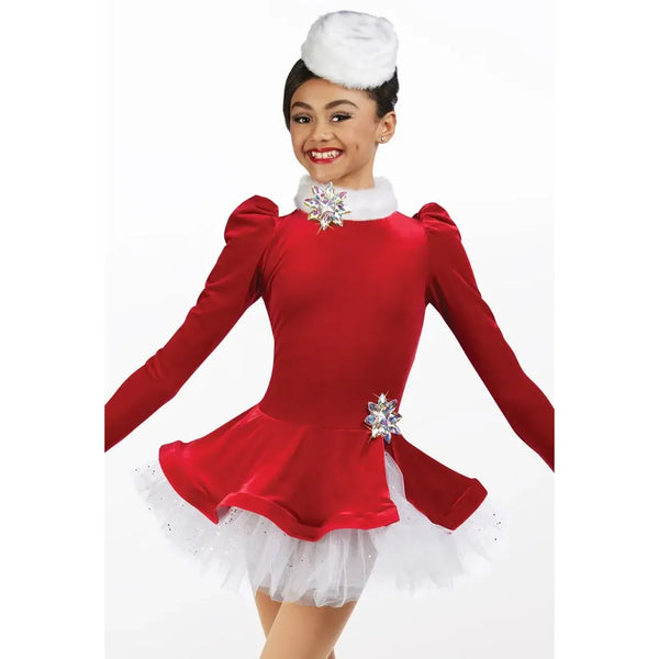 Weissman 'Winter Winter Hymnal' Long Sleeve Velvet Christmas Dance Dress
