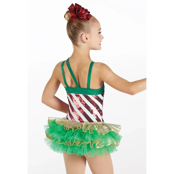 Weissman 'Ring in the Season' Candy Cane Sequin Christmas Dance Costume