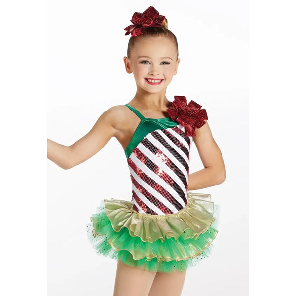 Weissman 'Ring in the Season' Candy Cane Sequin Christmas Dance Costume