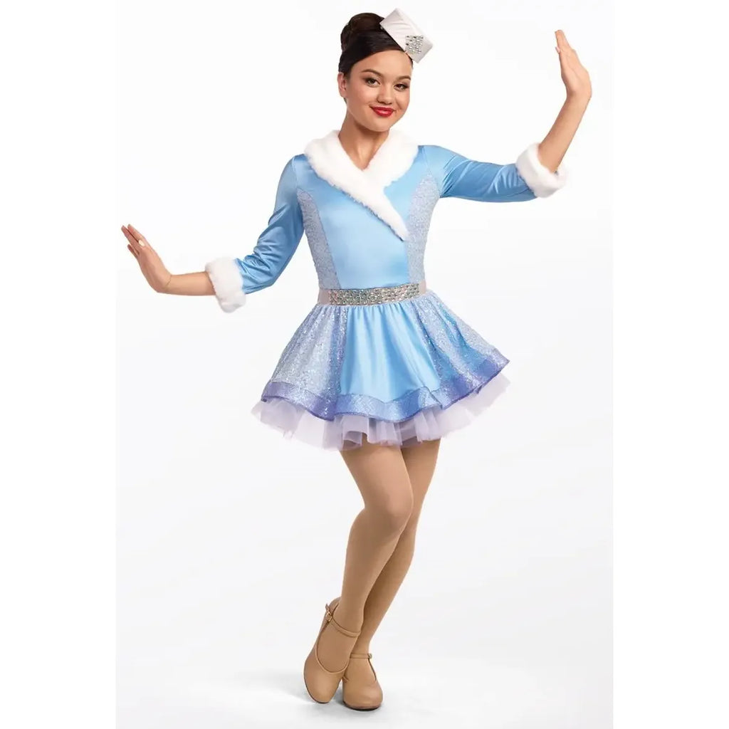Weissman 'Winter Wonderland' Ice Blue Faux Fur Christmas Dance Costume Blackfeather Dancewear Weissman 'Winter Wonderland' Ice Blue Faux Fur Christmas Dance Costume Blackfeather Dancewear
