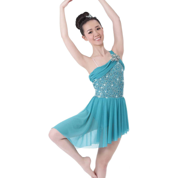 ‘Upon the Shore’ Turquoise Sequin Lyrical Dance Costume