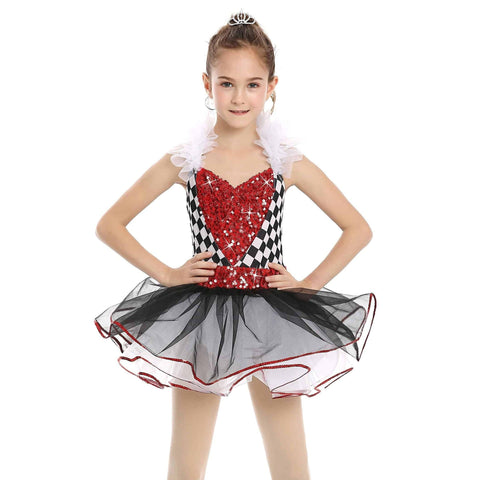 De La Diva 'Heart Breaker’ Red Sequin Tutu Character Dance Costume