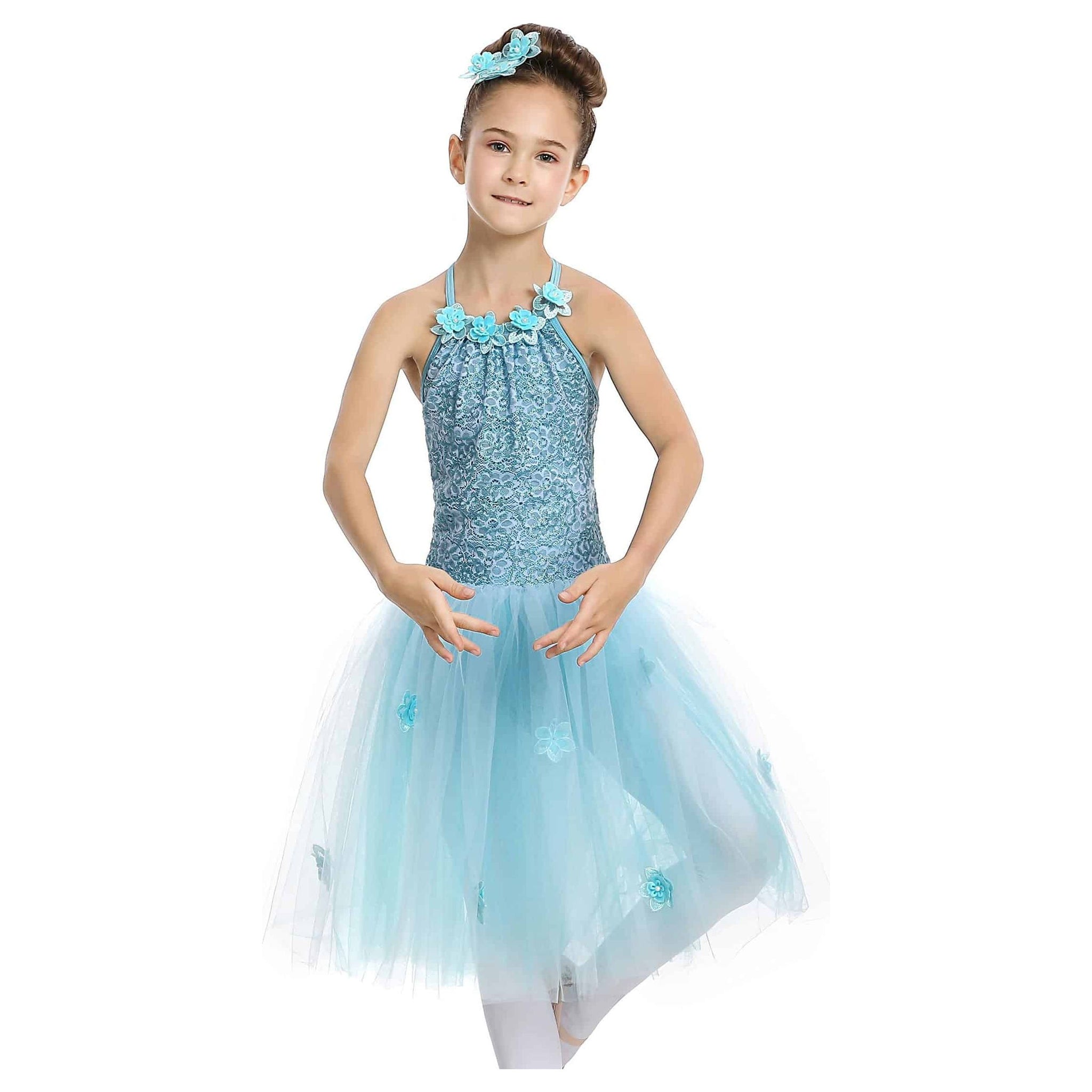 ‘Blue Rhapsody’ Floral Lace Ballet Tutu Dance Costume