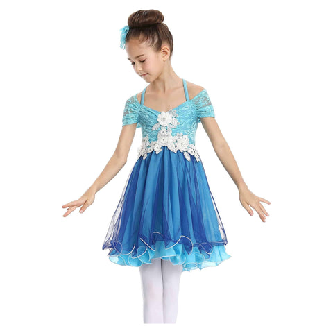 ‘Blue Danube’ Two-Tone Blue Lyrical Dress Dance Costume