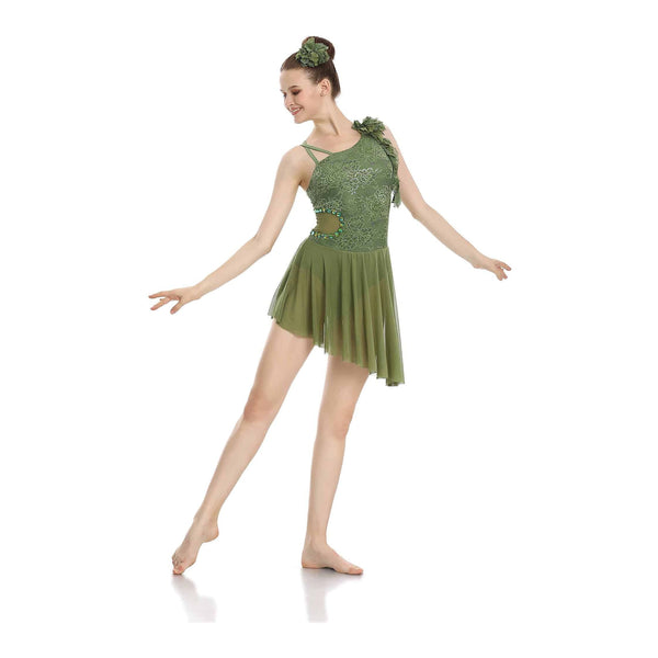 ‘In the Moment’ Green Lace Lyrical Dance Costume