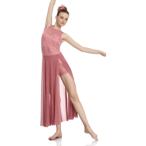 De La Diva ‘Counterpoint Clarity’ Dusty Rose Contemporary Lyrical Dance Costume