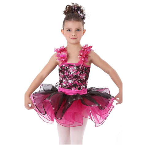 De La Diva ‘Enchanted Evening’ Fuchsia & Black Lace Jazz & Tap Dance Costume