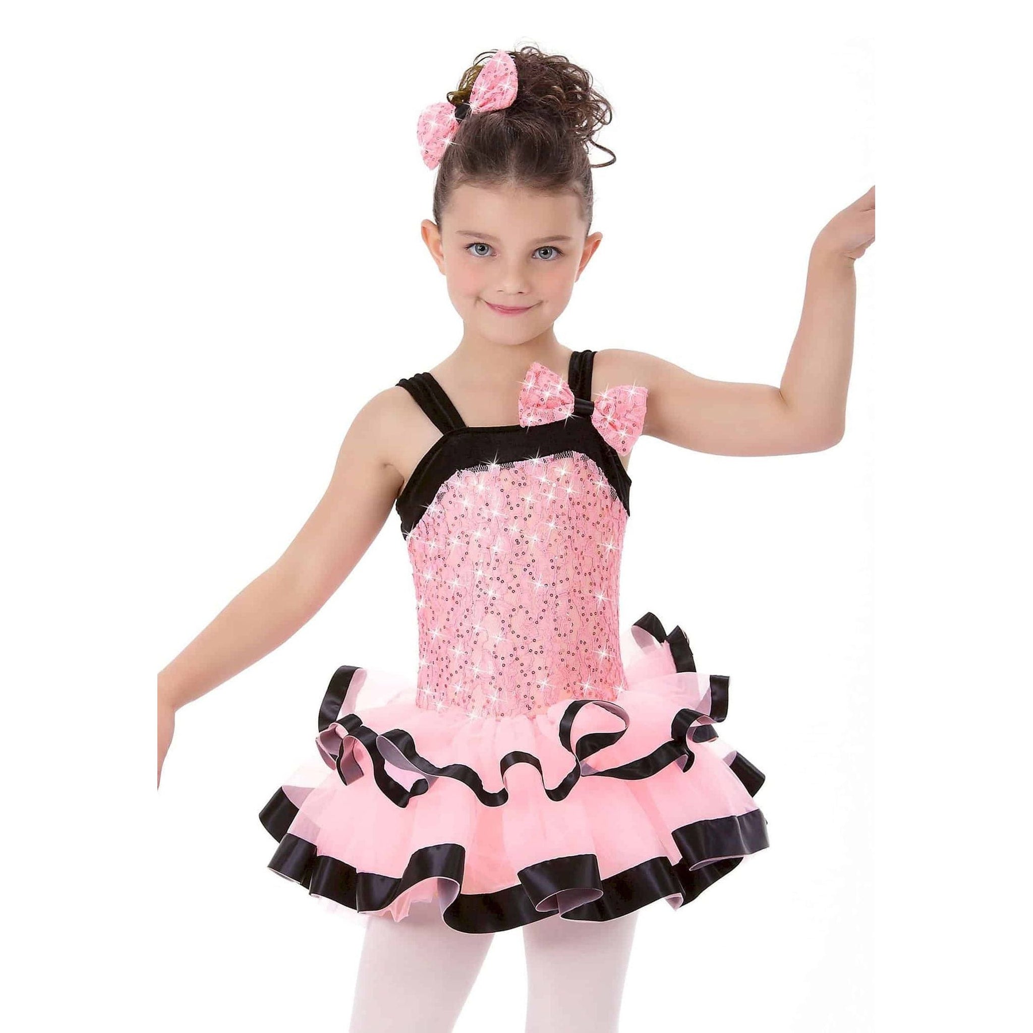 De La Diva ‘How Sweet It Is’ Pink Floral Lace Tutu Ballet & Tap Dance Costume