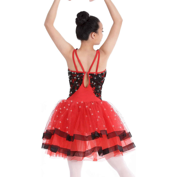‘Royal Passion’ Red & Black Sequin Bodice Ballet Tutu Dance Costume