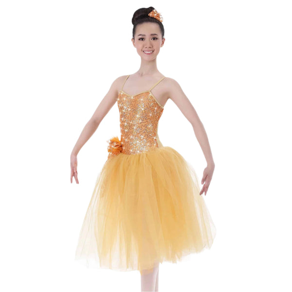 ‘Morning Sunshine’ Soft Yellow Sequin Romantic Ballet Tutu Dance Costume