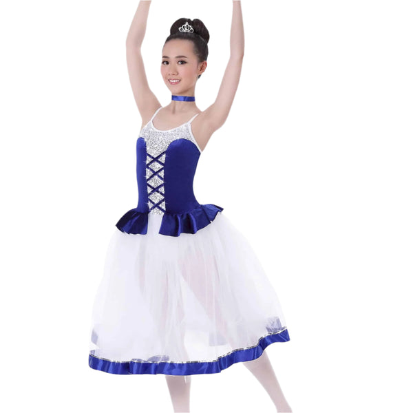 ‘Belle’ Royal Blue Romantic Tutu Ballet Dance Costume
