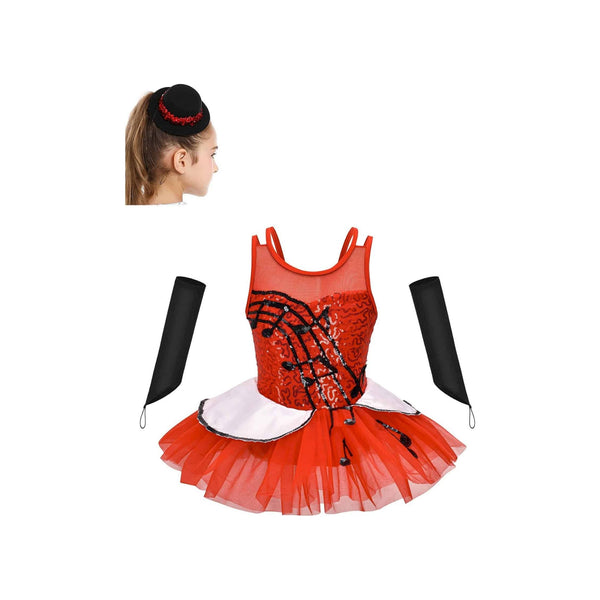 ‘Cherry Melody’ Red Sequin Tutu Jazz Dance Costume