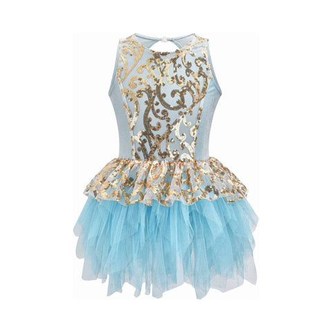 De La Diva ‘Regal in Teal’ Blue & Gold Dance Costume