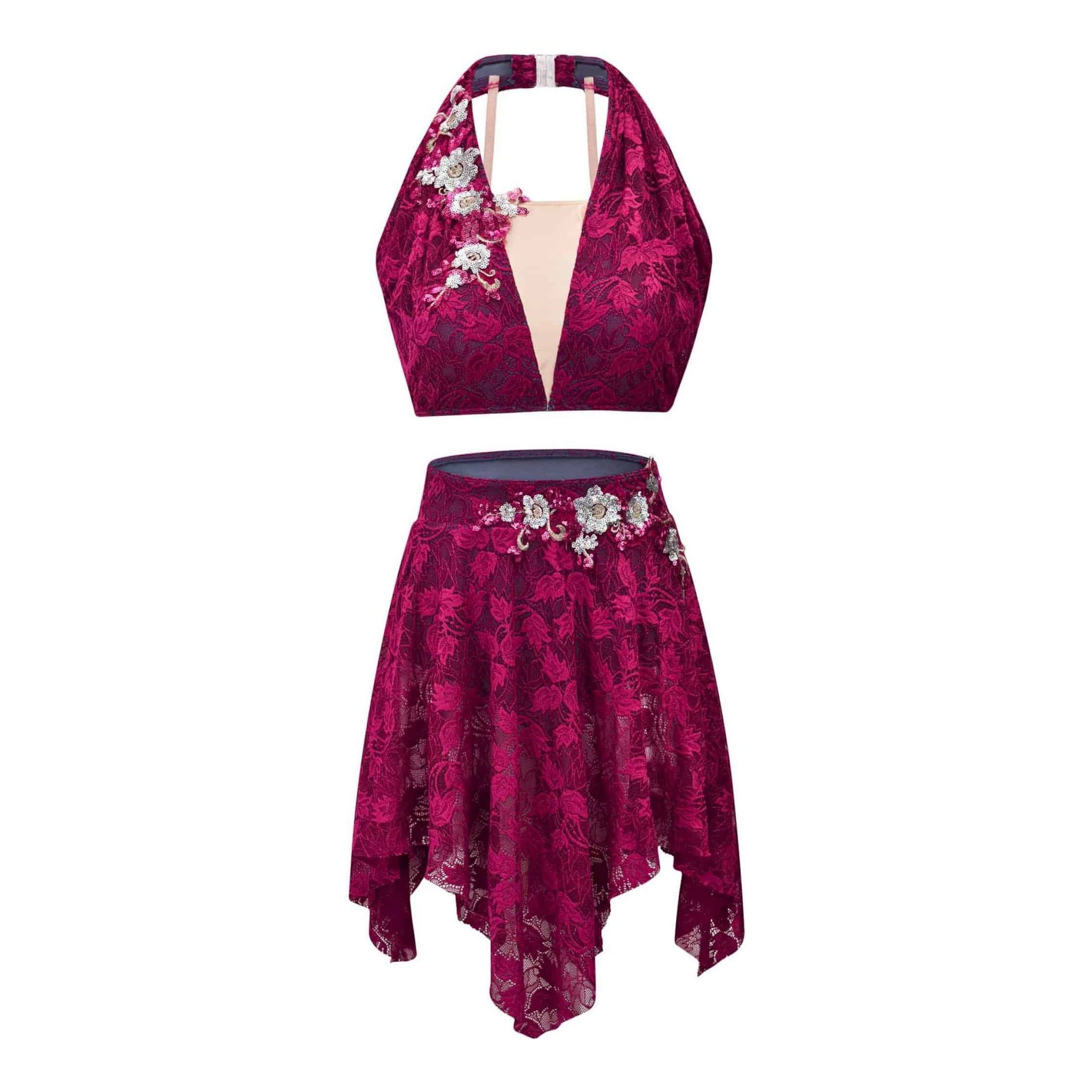 ‘A Dream to Remember’ Burgundy Lace Two-Piece Lyrical Costume