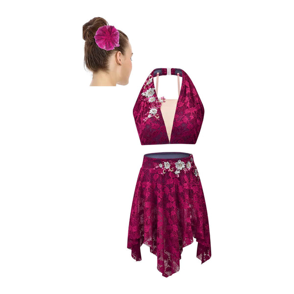 ‘A Dream to Remember’ Burgundy Lace Two-Piece Lyrical Costume