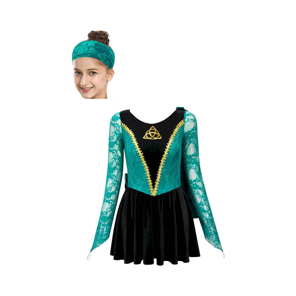 De La Diva ‘Elemental’ Black and Green Lace Irish Dance Character Costume