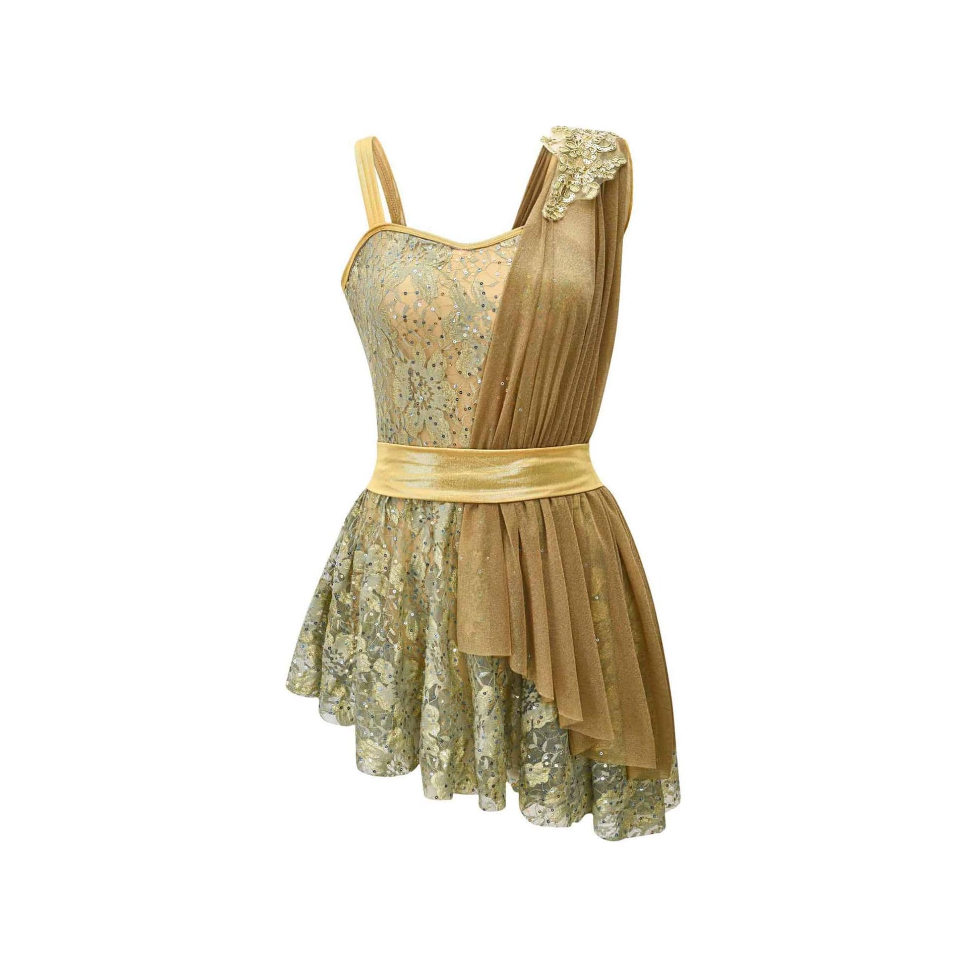gold lyrical dress Shop All Dance Costumes Child Medium / Black main image 1