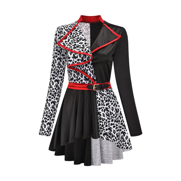 De La Diva 'Barking Mad' Cruella Dalmations Character Dance Costume - XSA
