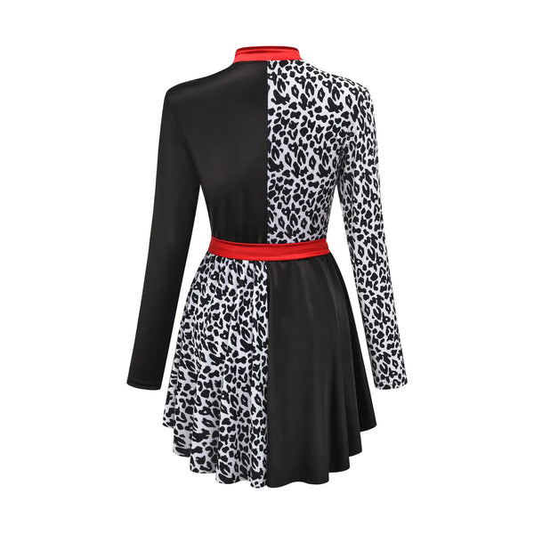 De La Diva 'Barking Mad' Cruella Dalmations Character Dance Costume - XSA