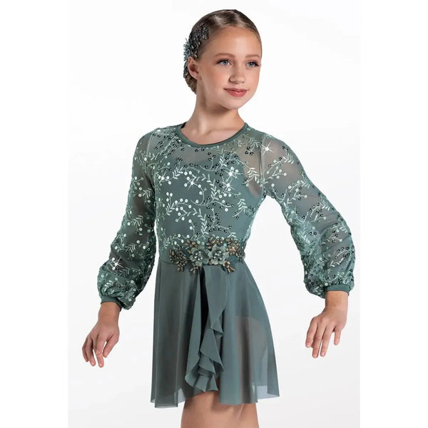 Weissman 'Saint Honesty' Poet Sleeve Embroidered Lyrical Dance Dress