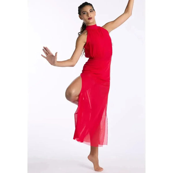 Balera Crisscross Mesh Maxi Lyrical Dance Dress