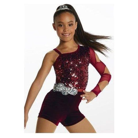 'Break Free' Sequin Velvet Unitard Jazz Show Dance Costume