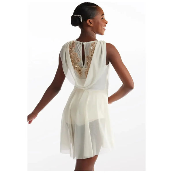 Weissman 'Lost On You' Cowl Back Drape Lyrical Dance Dress