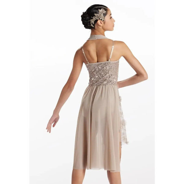 Weissman 'Fall Into Me' Halter Wrap Midi Lyrical Dance Dress