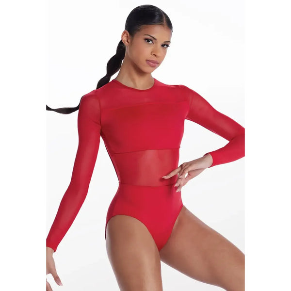 Balera Mesh Illusion Long Sleeve Backless Leotard
