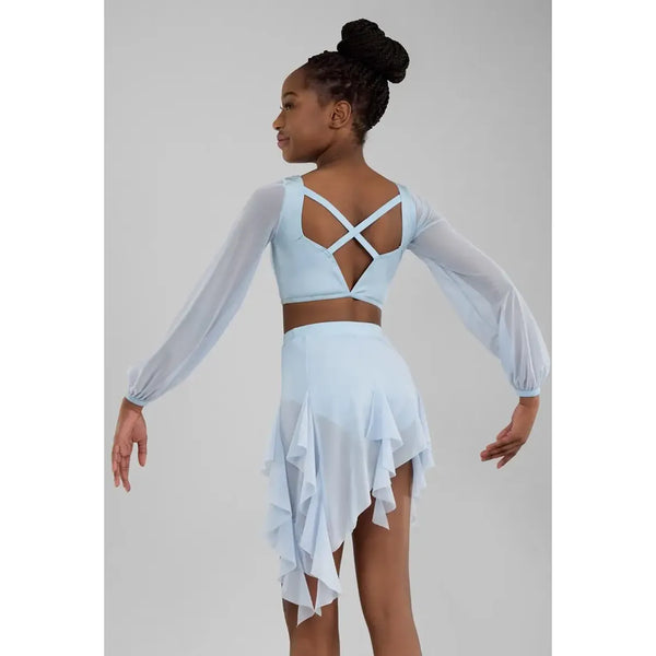 Weissman ‘Honest’ Poet Sleeve Cascade Two Piece Dance Set