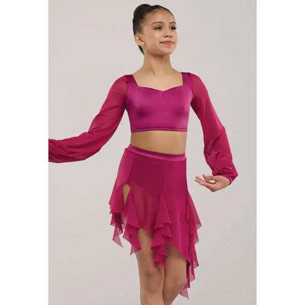 Weissman ‘Honest’ Poet Sleeve Cascade Two Piece Dance Set