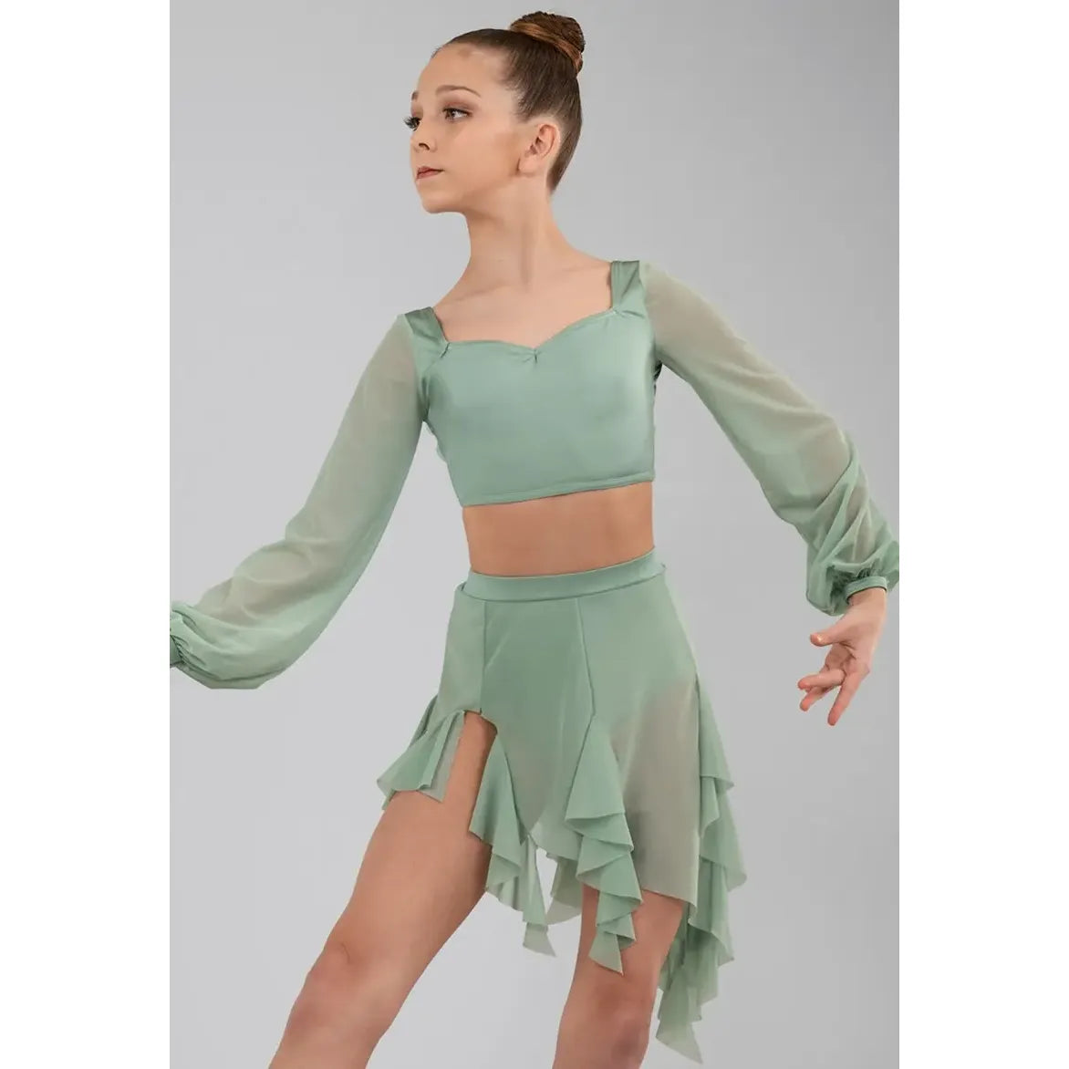 Weissman ‘Honest’ Poet Sleeve Cascade Two Piece Dance Set