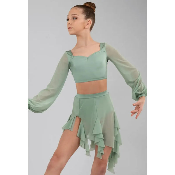 Weissman ‘Honest’ Poet Sleeve Cascade Two Piece Dance Set