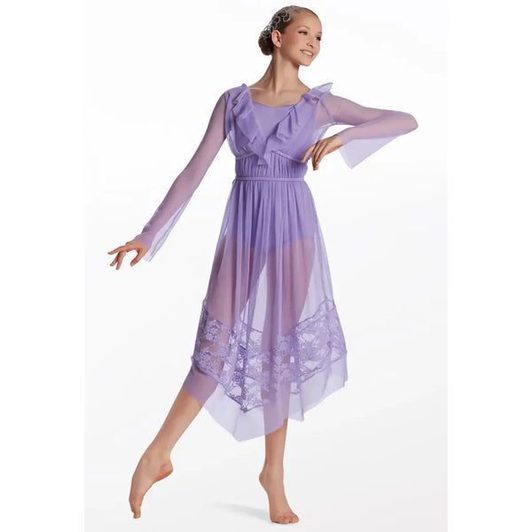 Weissman 'Lilac Wine' Lyrical Dance Peasant Maxi Dress