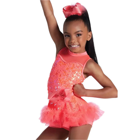 'Bubble Pop' Ultra Sparkle Feather Jazz Dance Dress