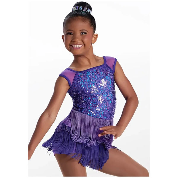 Weissman 'Impossible' Holo Sequin Fringe Dress Dance Costume
