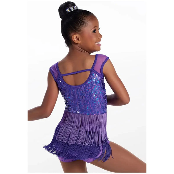 Weissman 'Impossible' Holo Sequin Fringe Dress Dance Costume