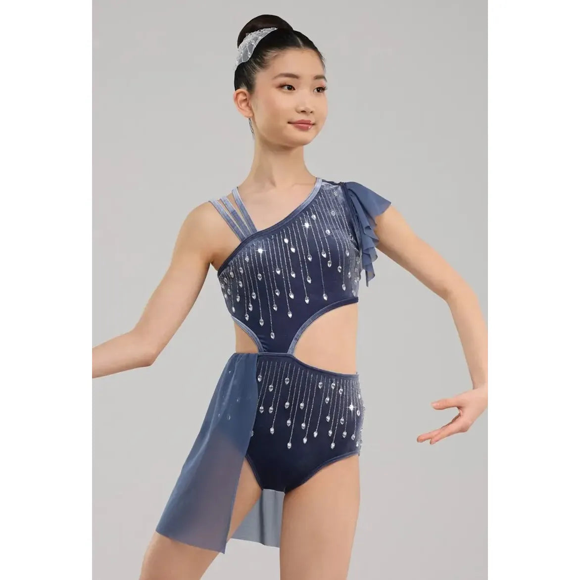 Weissman ‘Drops of Jupiter’ Elite Crystal-Trimmed Indigo Dance Leotard
