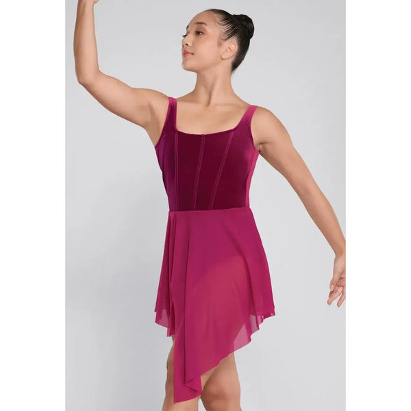 Weissman 'Chasing The Light' Velvet Split Skirt Dress Dance Costume
