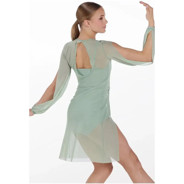 Balera Sage Twist-Front Poet Sleeve Lyrical Contemporary Dance Dress - SA