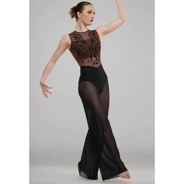 Weissman ‘Royals’ Two-Tone Flocked Mesh Power Dance Jumpsuit